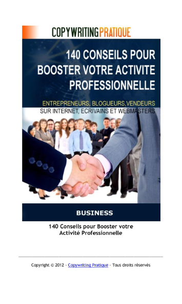 140 Conseils pour Booster votre activité professionnelle