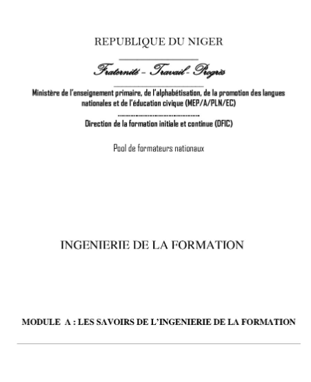 INGENIERIE DE LA FORMATION
