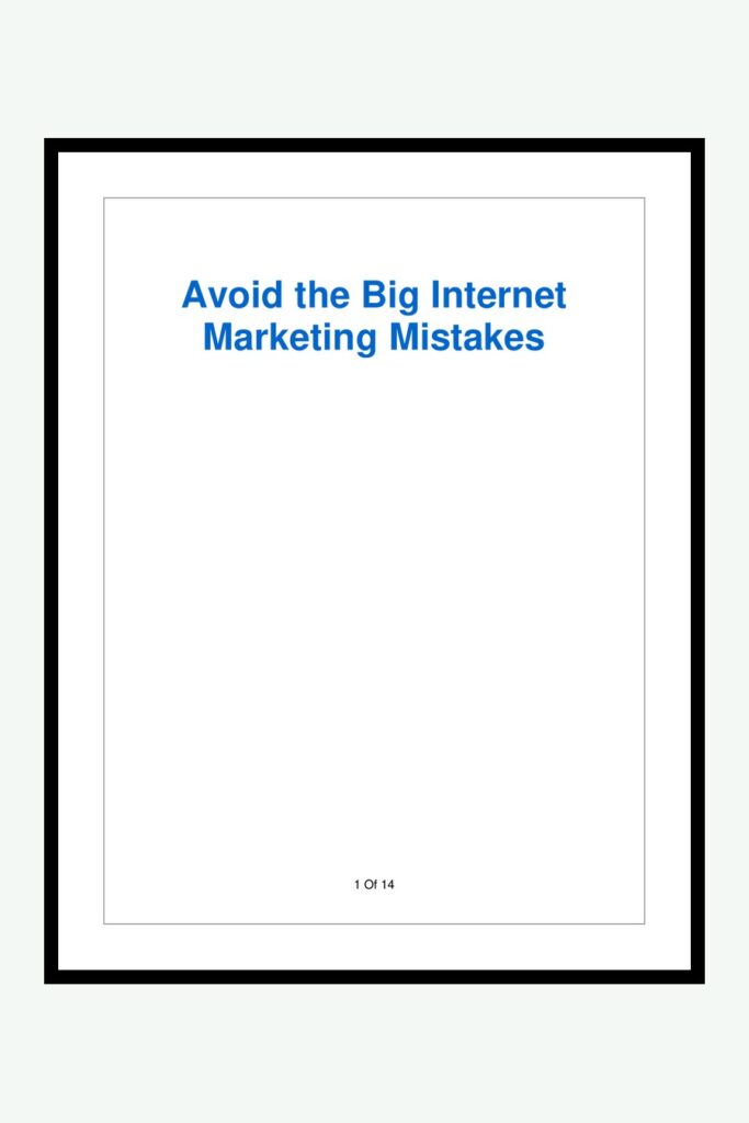 Éviter les grandes erreurs du marketing Internet