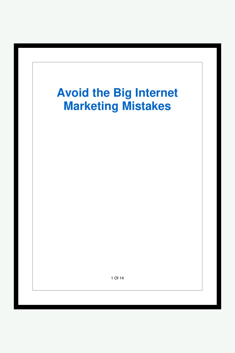 Avoid The Big Internet Marketing Mistakes couverture