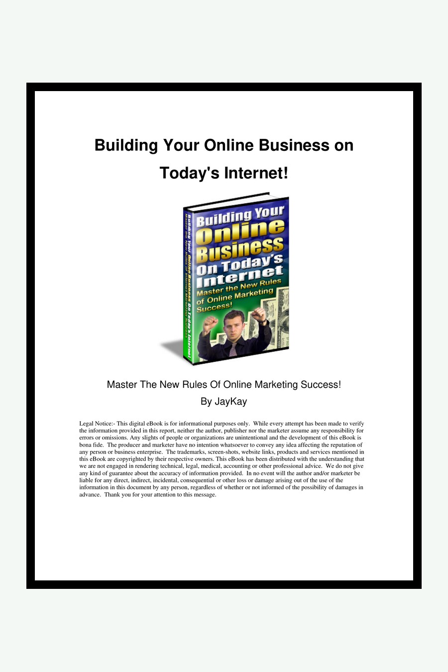 Building Your Online Business On Today's Internet couverture